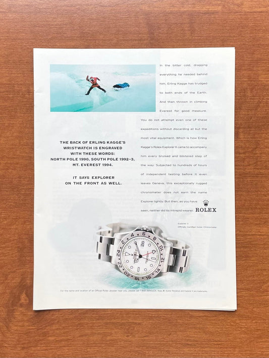 1998 Rolex "Polar" Explorer II Ref. 16570 feat. Erling Kagge Advertisement