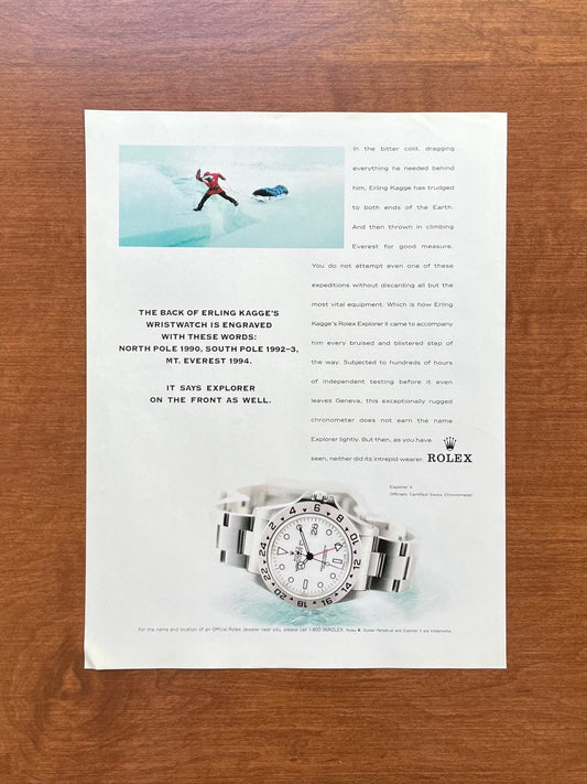1998 Rolex "Polar" Explorer II Ref. 16570 feat. Erling Kagge Advertisement