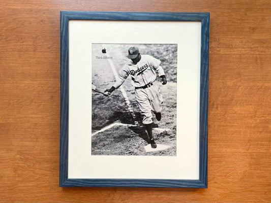 1999 Apple Computer "Think different" feat. Jackie Robinson Advertisement in Navy Wood Frame