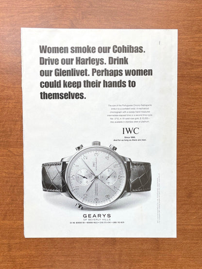 1999 IWC Portuguese Chrono - Rattrapante Ref. 3712 at Gearys Advertisement