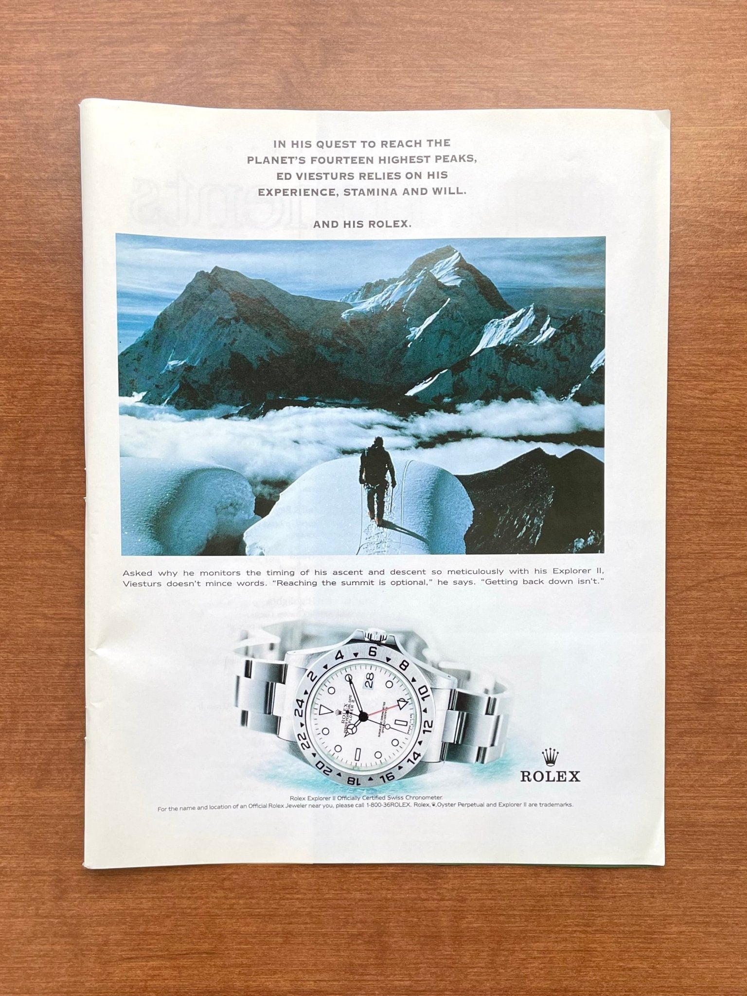 1999 Rolex "Polar" Explorer II Ref. 16570 feat. Ed Viesturs Advertisement