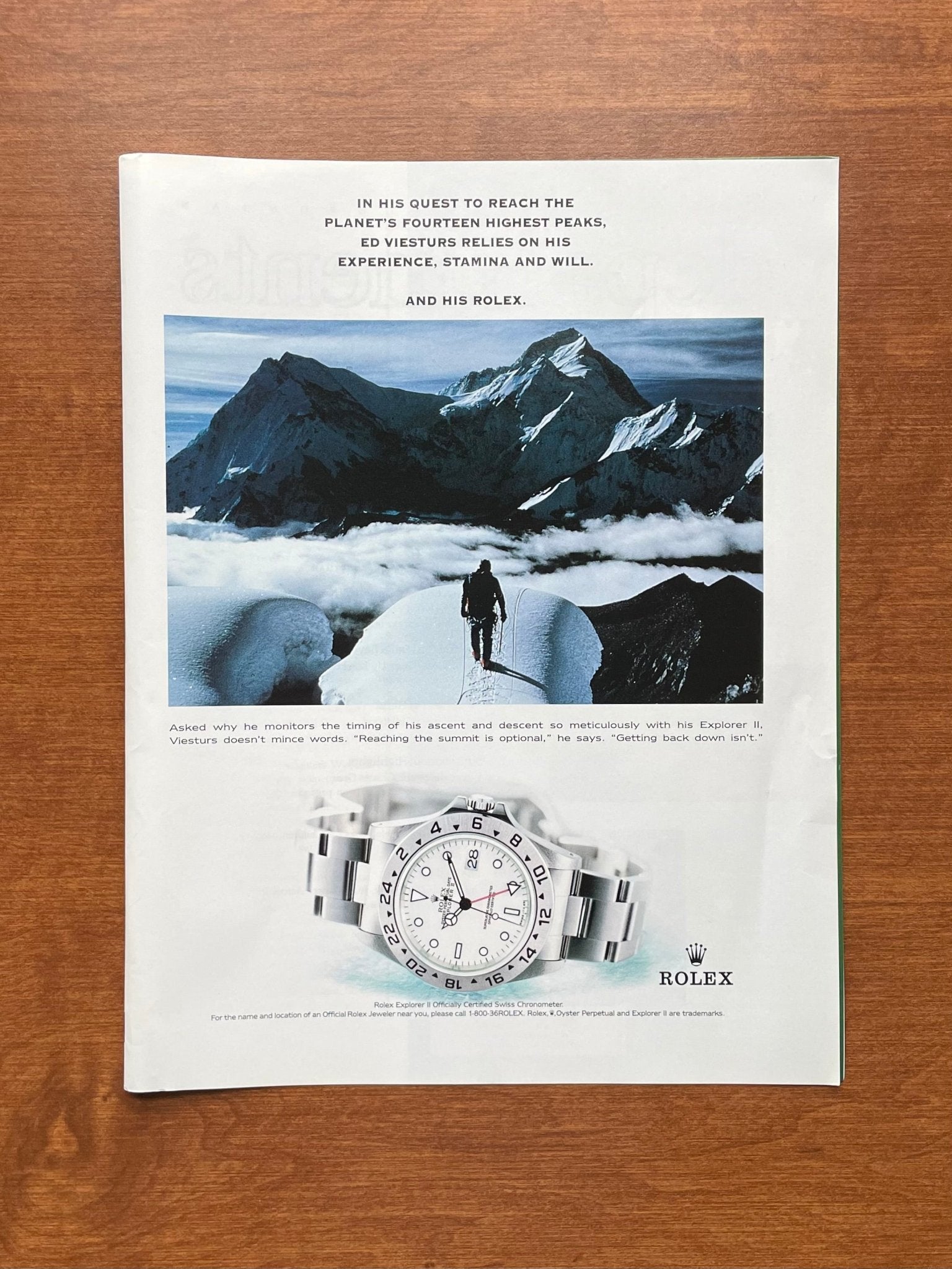 1999 Rolex "Polar" Explorer II Ref. 16570 feat. Ed Viesturs Advertisement