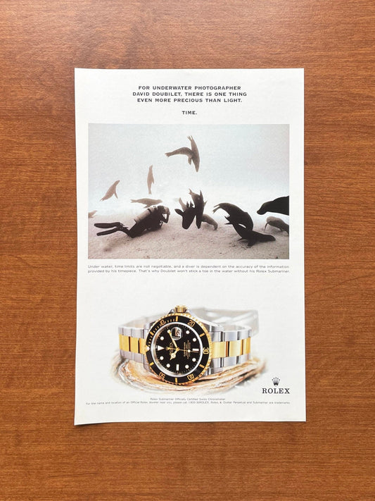 1999 Rolex Submariner Ref. 16613 "More precious than light..." Advertisement
