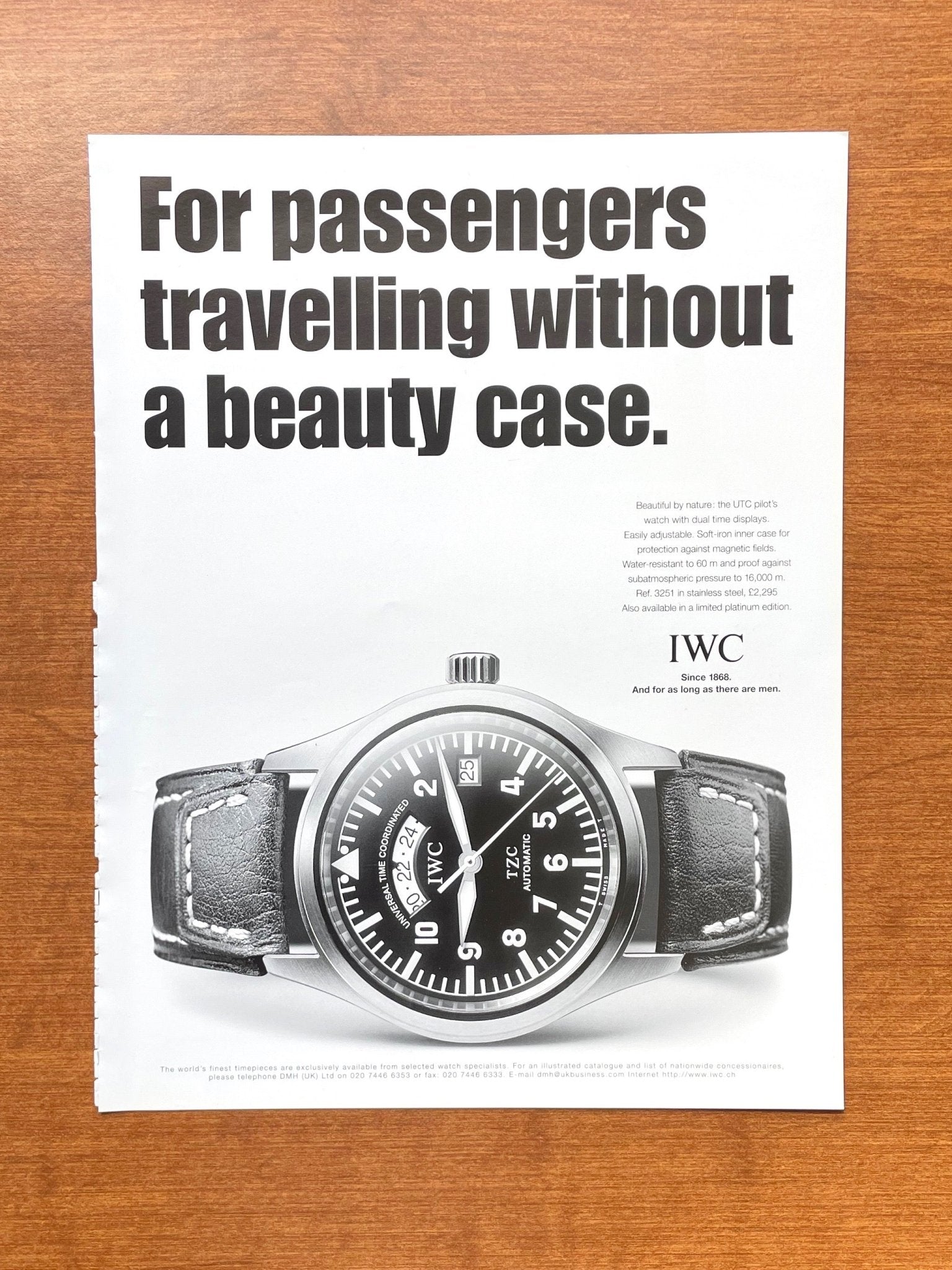 2000 IWC UTC Pilot's Watch Ref. 3251 Advertisement | Ad Patina