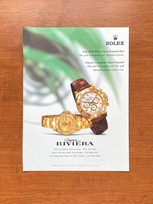 2000 Rolex Daytona Ref. 16518 "Joyeria Riviera" Advertisement