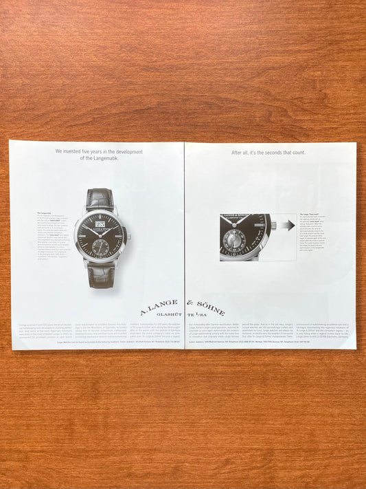 2001 A. Lange & Sohne Langematik L921.4 "SAX - O - MAT" Advertisement