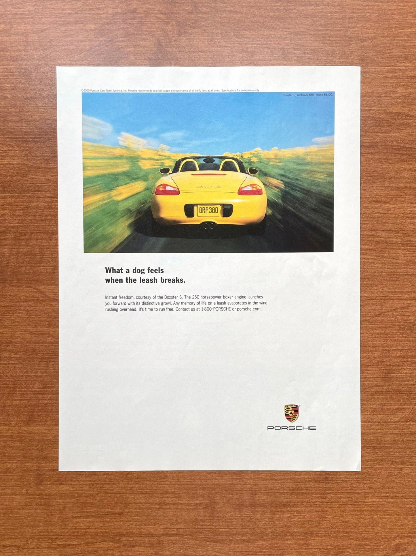 2001 Porsche Boxster S "when the leash breaks" Advertisement