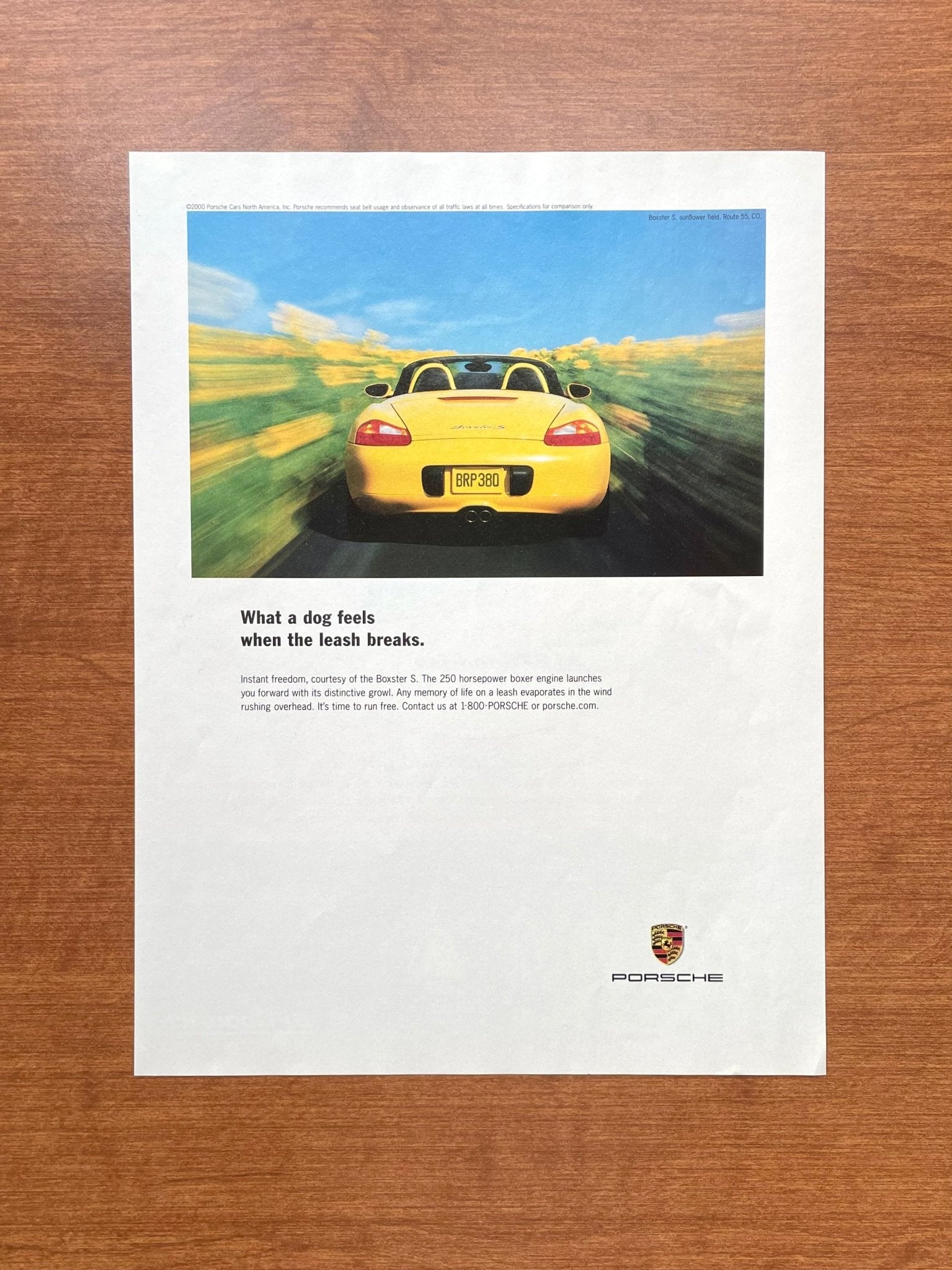 2001 Porsche Boxster S "when the leash breaks" Advertisement