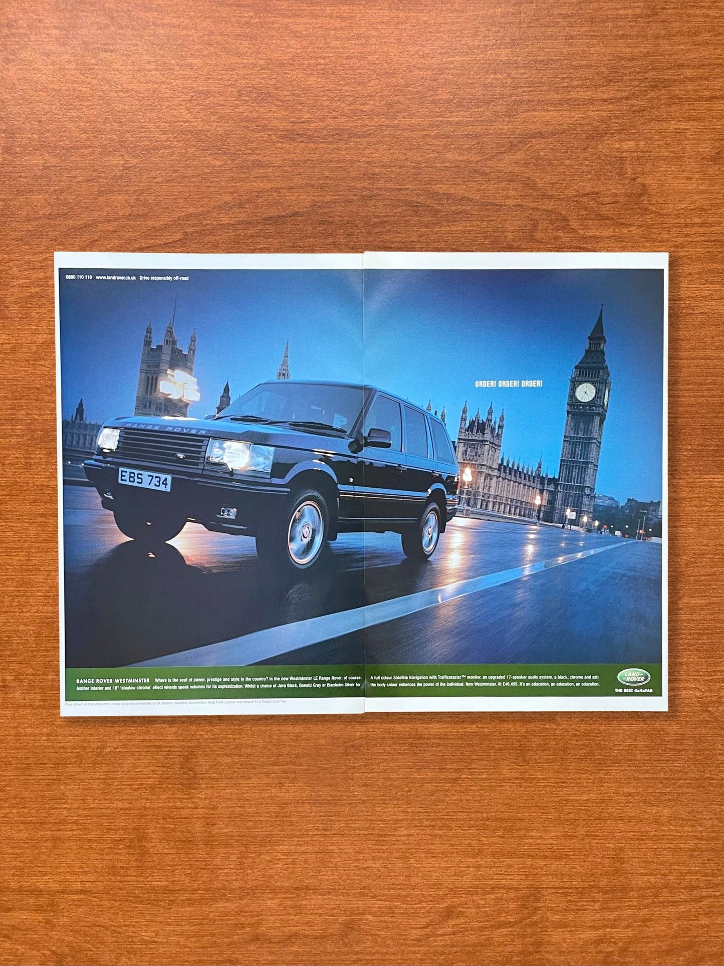 2001 Range Rover Westminster "Order!" Advertisement