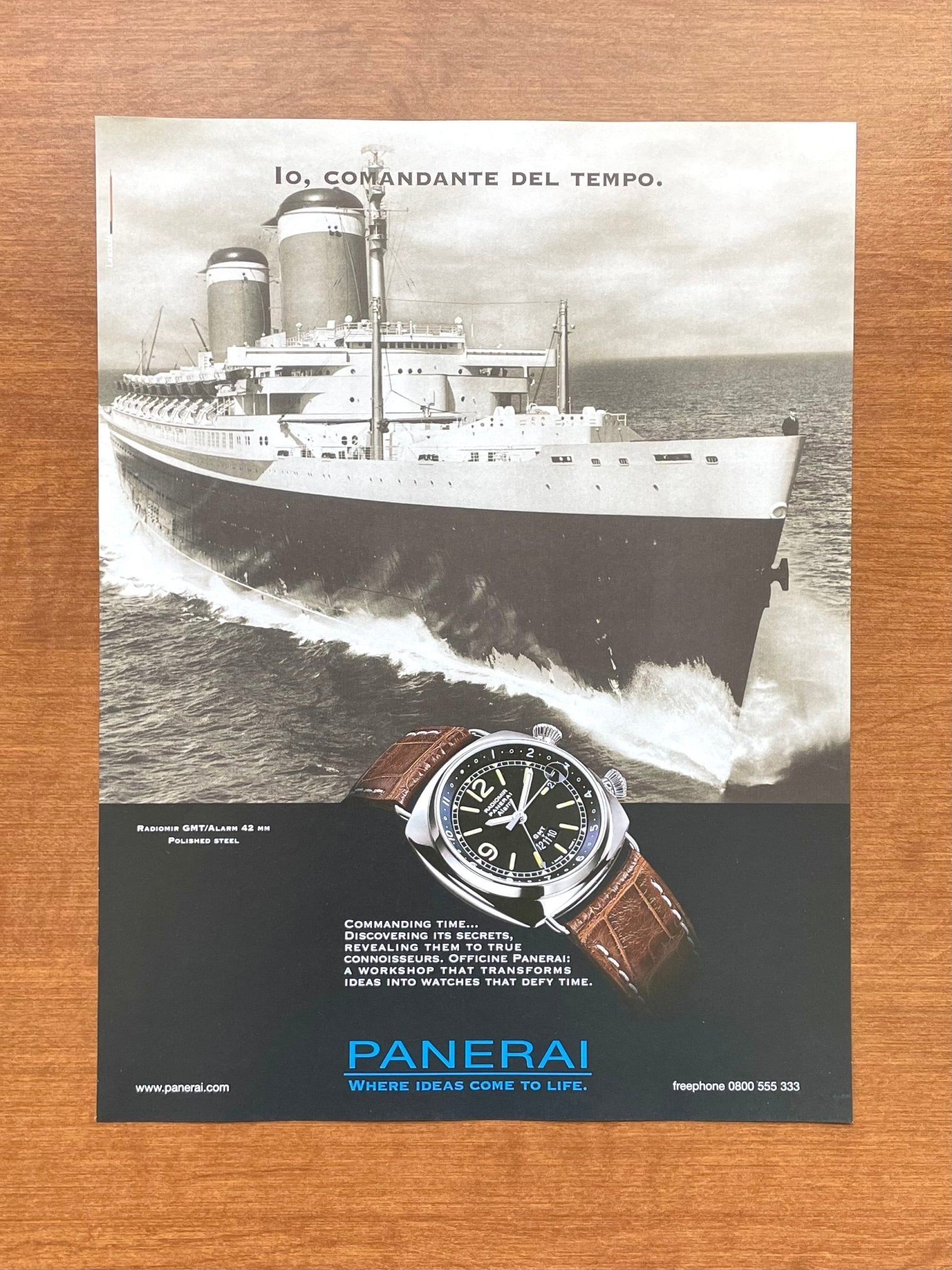 2002 Panerai Radiomir GMT / Alarm Advertisement