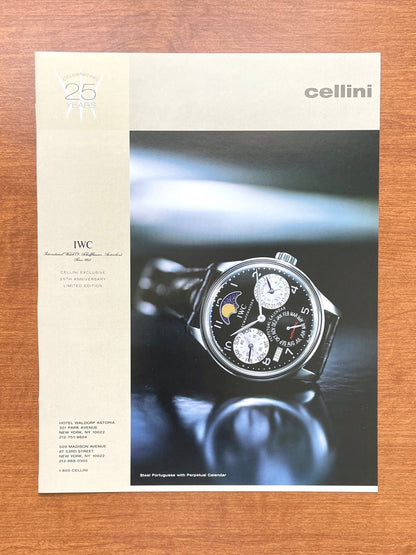 2003 IWC Portuguese with Perpetual Calendar At Cellini Advertisement