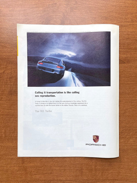 2003 Porsche 911 Turbo "like calling sex reproduction." Advertisement