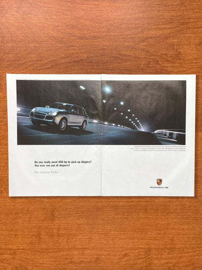 2003 Porsche Cayenne Turbo "ever run out of diapers?" Advertisement