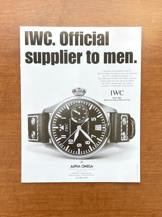 2004 IWC Big Pilot Ref. 5002 Advertisement