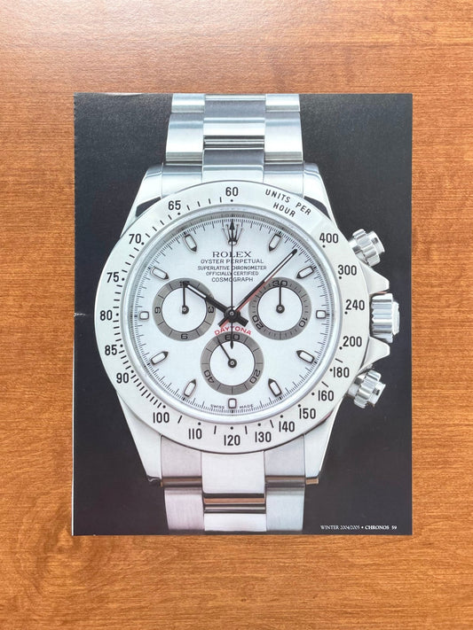 2004 Rolex Daytona Ref. 116520 Original Magazine Page Image