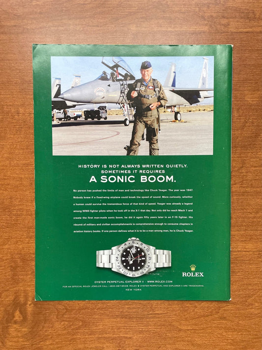 2004 Rolex Explorer II Ref. 16570 "Sonic Boom" feat. Chuck Yeager Advertisement