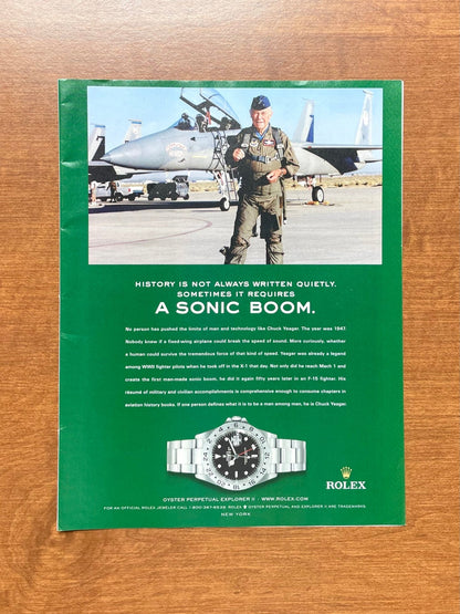 2004 Rolex Explorer II Ref. 16570 "Sonic Boom" feat. Chuck Yeager Advertisement