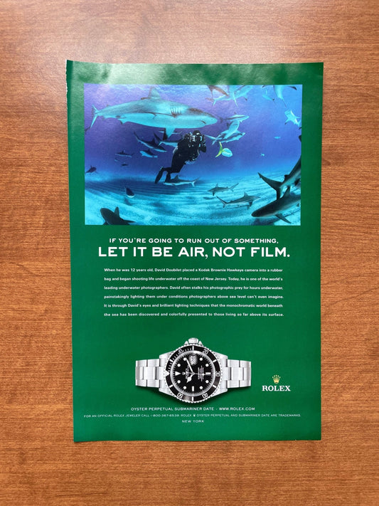 2004 Rolex Submariner Ref. 16610 "Let It Be Air, Not Film" Advertisement