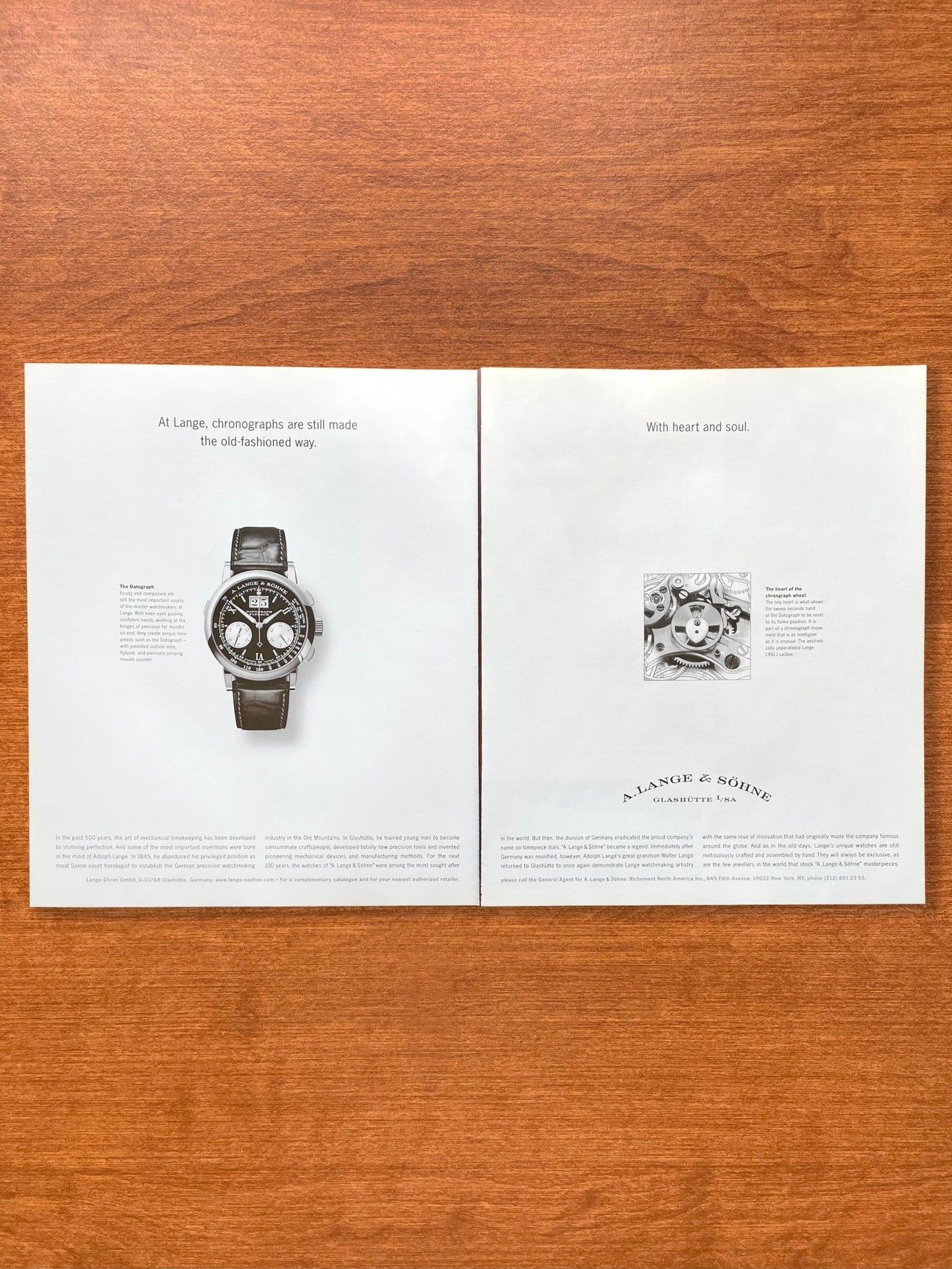 2005 A. Lange & Sohne Datograph "With heart and soul." Advertisement
