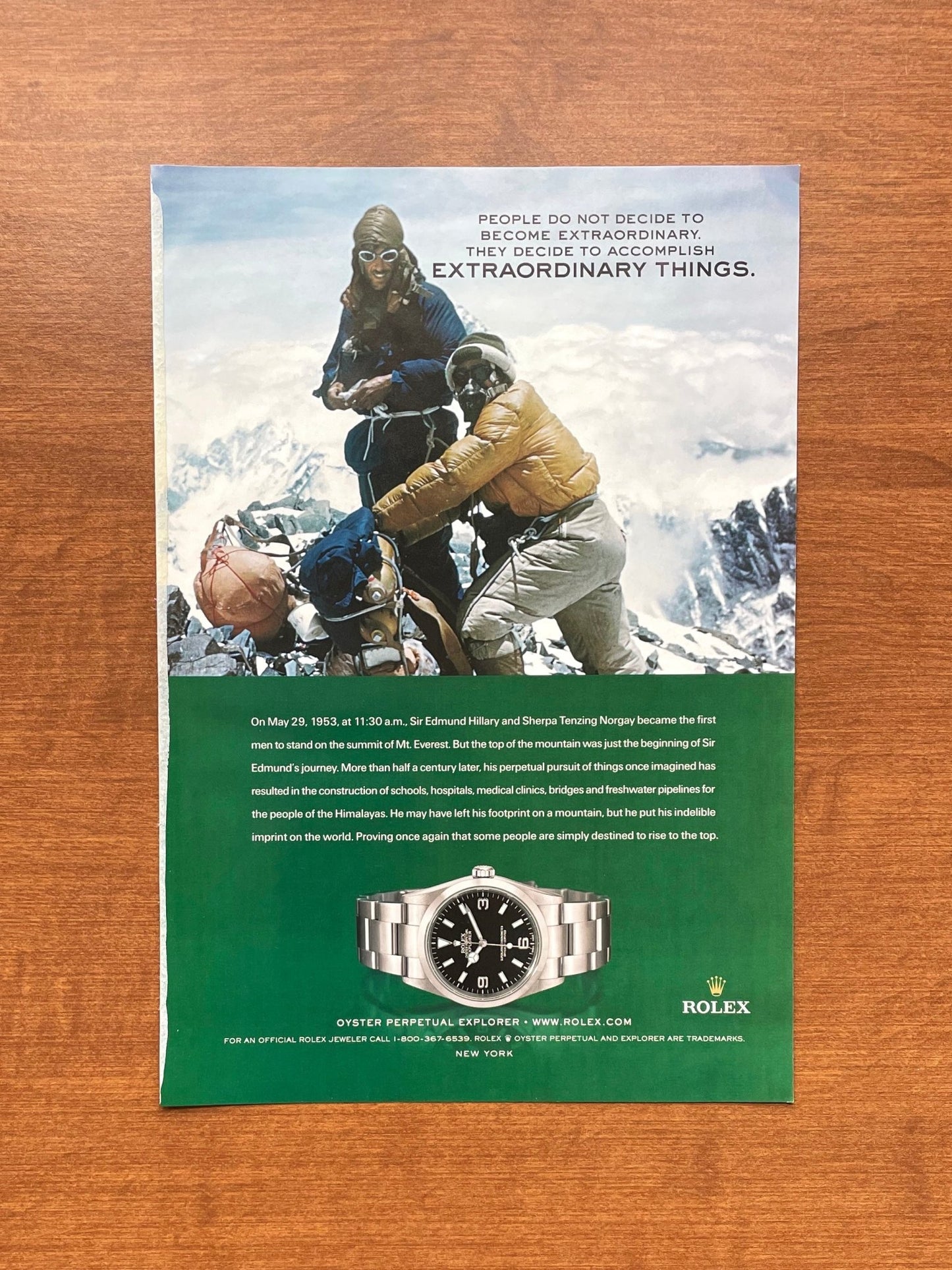 2005 Rolex Explorer Ref. 114270 "Extraordinary Things" Advertisement