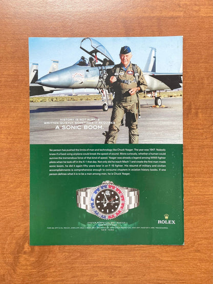 2005 Rolex "Pepsi" GMT Master II Ref. 16710 feat. Chuck Yeager Advertisement