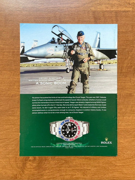 2005 Rolex "Pepsi" GMT Master II Ref. 16710 feat. Chuck Yeager Advertisement