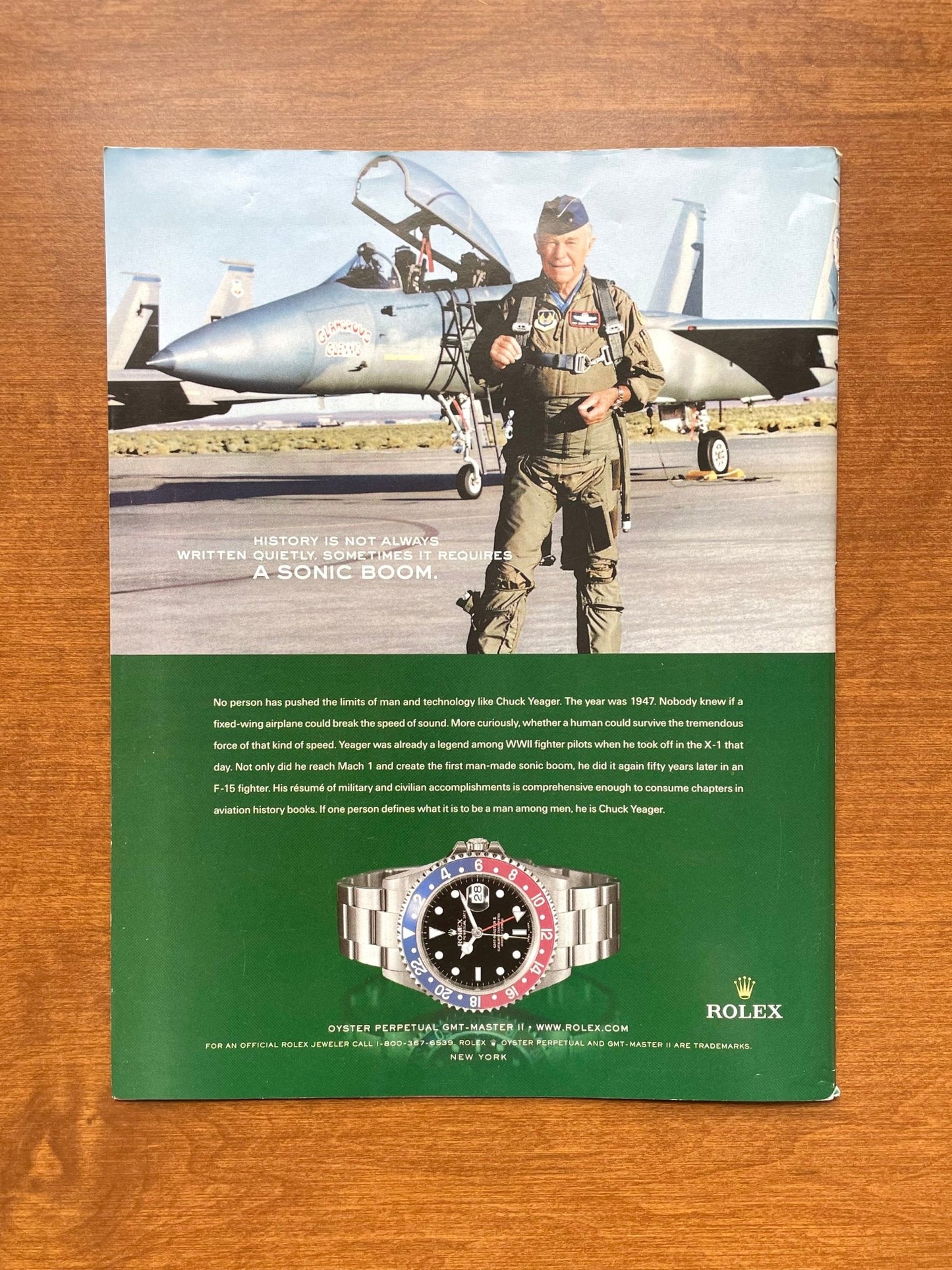 2005 Rolex "Pepsi" GMT Master II Ref. 16710 feat. Chuck Yeager Advertisement
