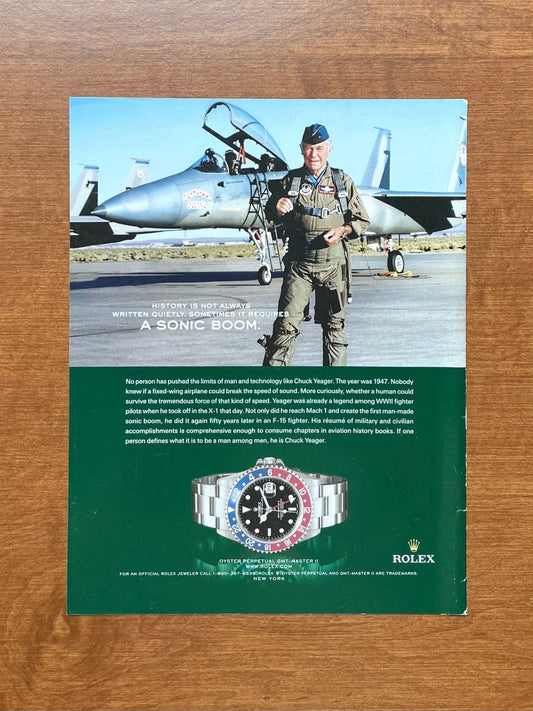 2005 Rolex "Pepsi" GMT Master II Ref. 16710 feat. Chuck Yeager Advertisement