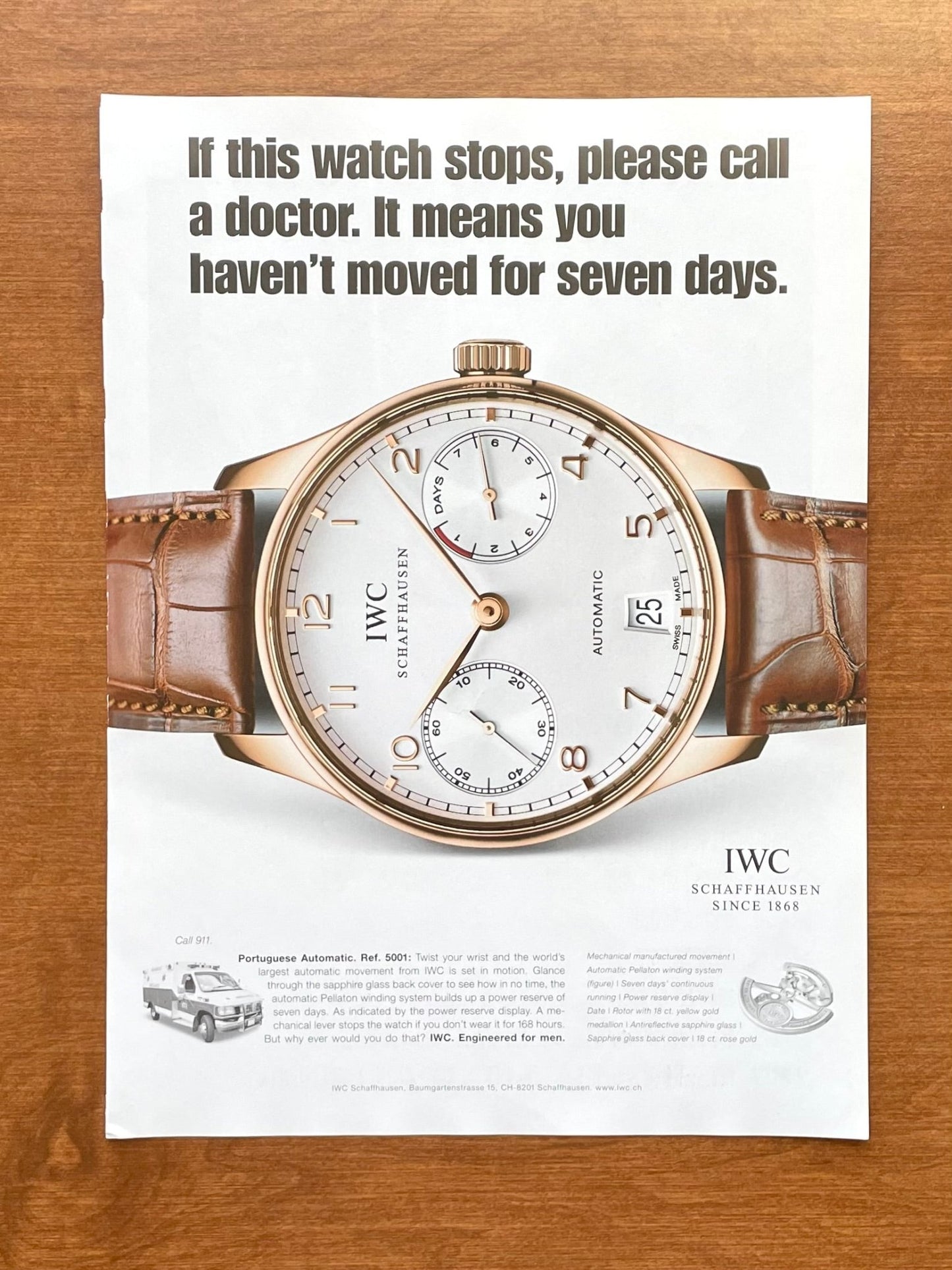 2006 IWC Portuguese Automatic Ref. 5001 Advertisement