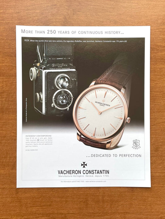 2008 Vacheron Constantin Patrimony Contemporaine Advertisement