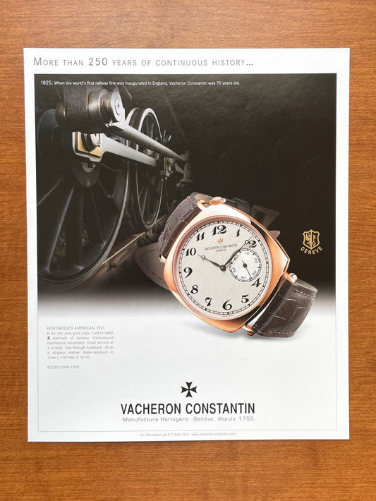 2009 Vacheron Constantin Historiques American 1921 Advertisement