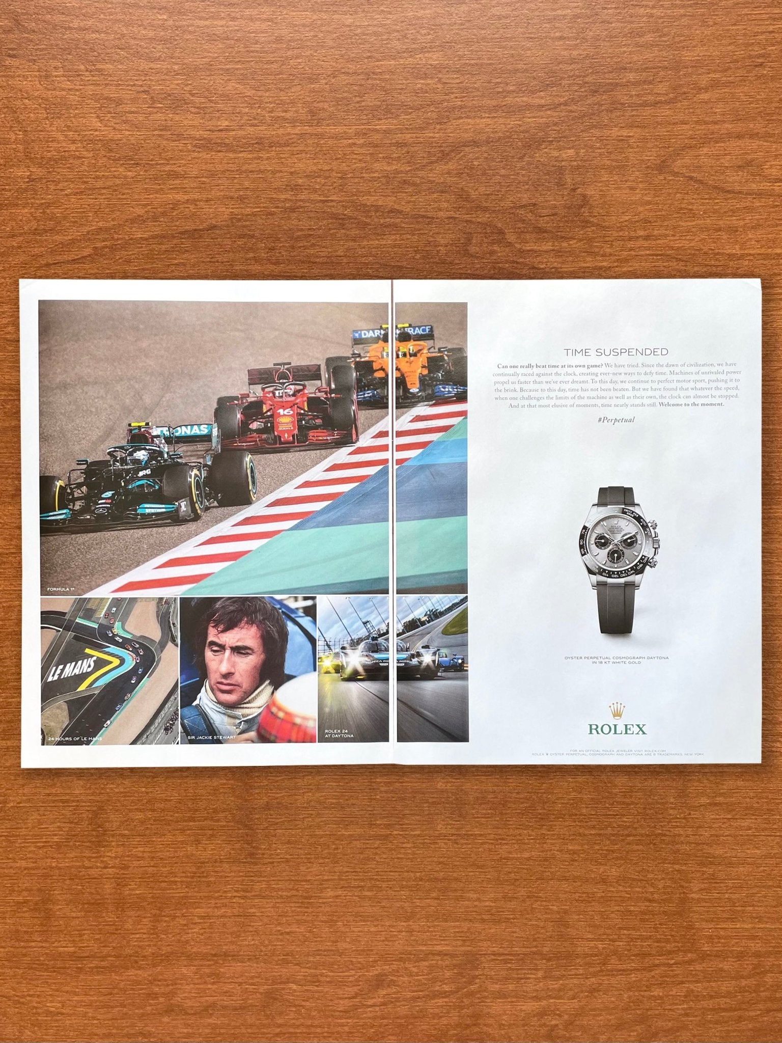 2022 Rolex Daytona Ref. 116519 F1, Le Mans, Rolex 24 feat. Jackie Stewart "Time Suspended" Advertisement