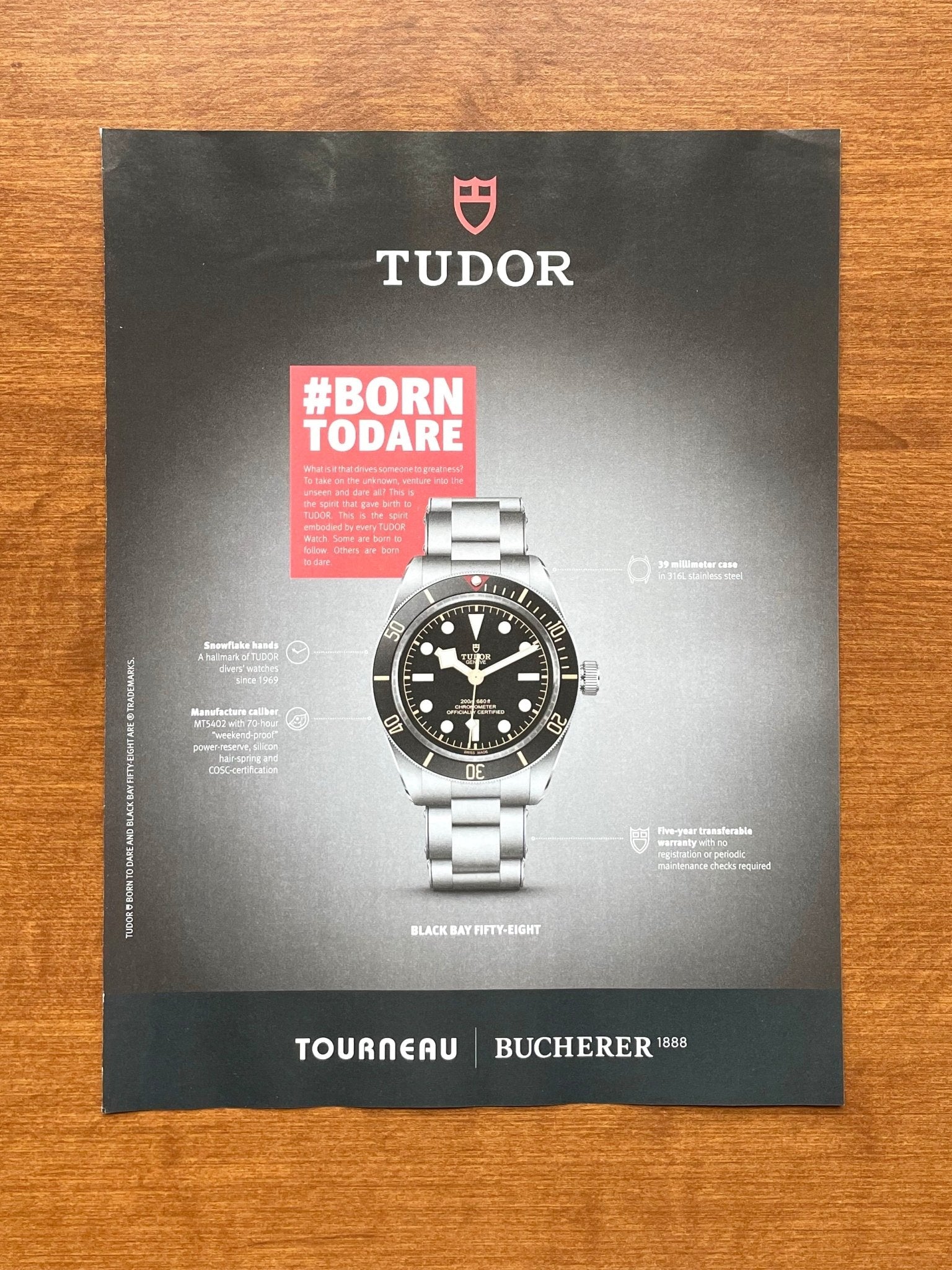 2022 Tudor Black Bay 58 Black Advertisement Ad Patina