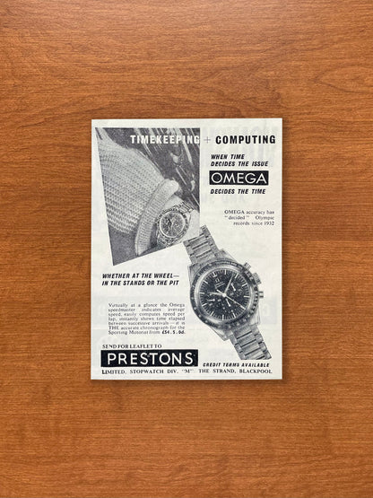 1961 Omega Speedmaster "Timekeeping + Computing" Advertisement
