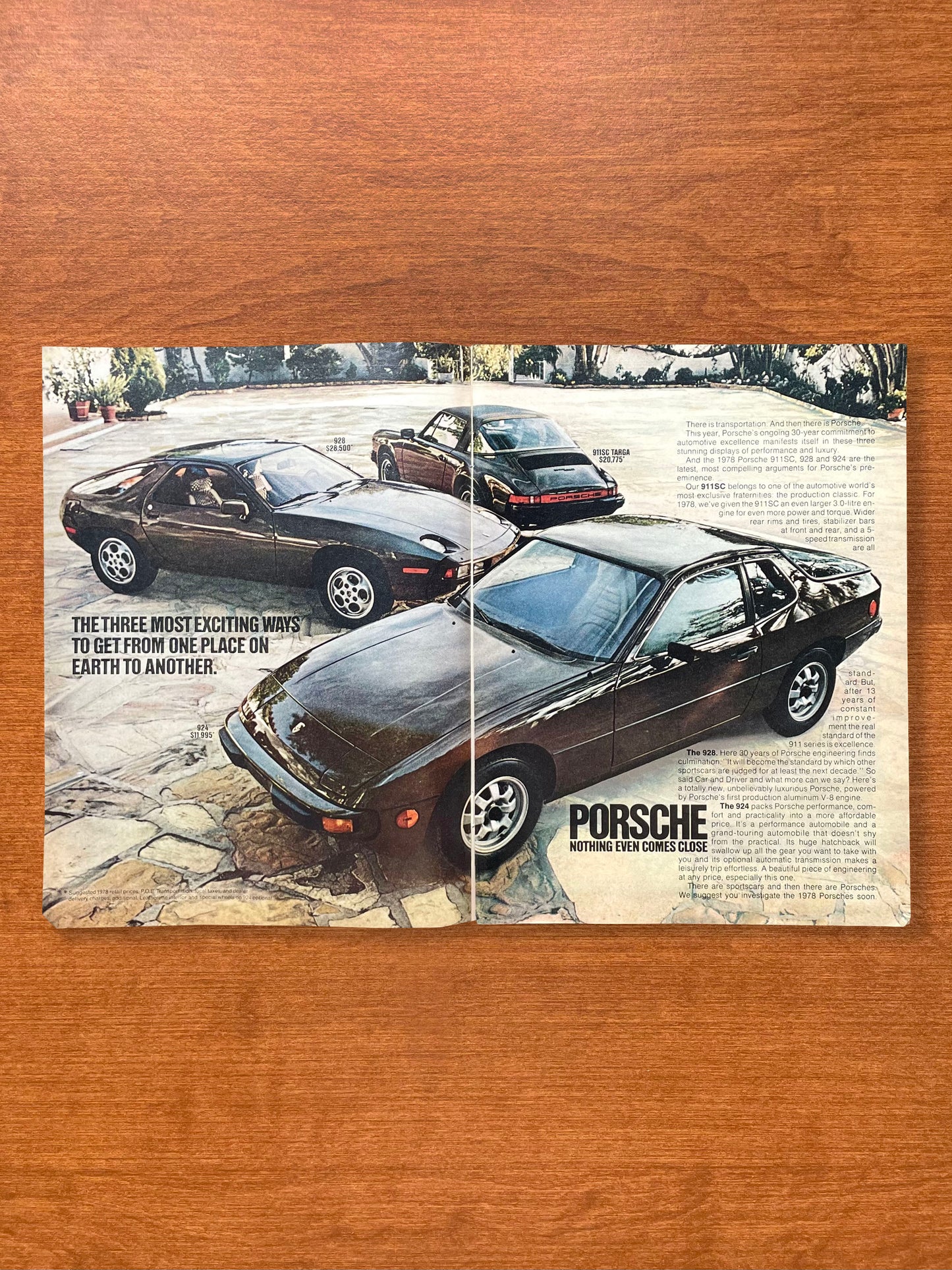 1978 Porsche 911SC Targa, 928, 924 "Three most exciting ways..." Advertisement