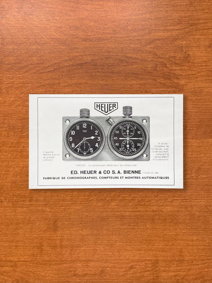 1953 Heuer Dash Rally Timer Advertisement in French