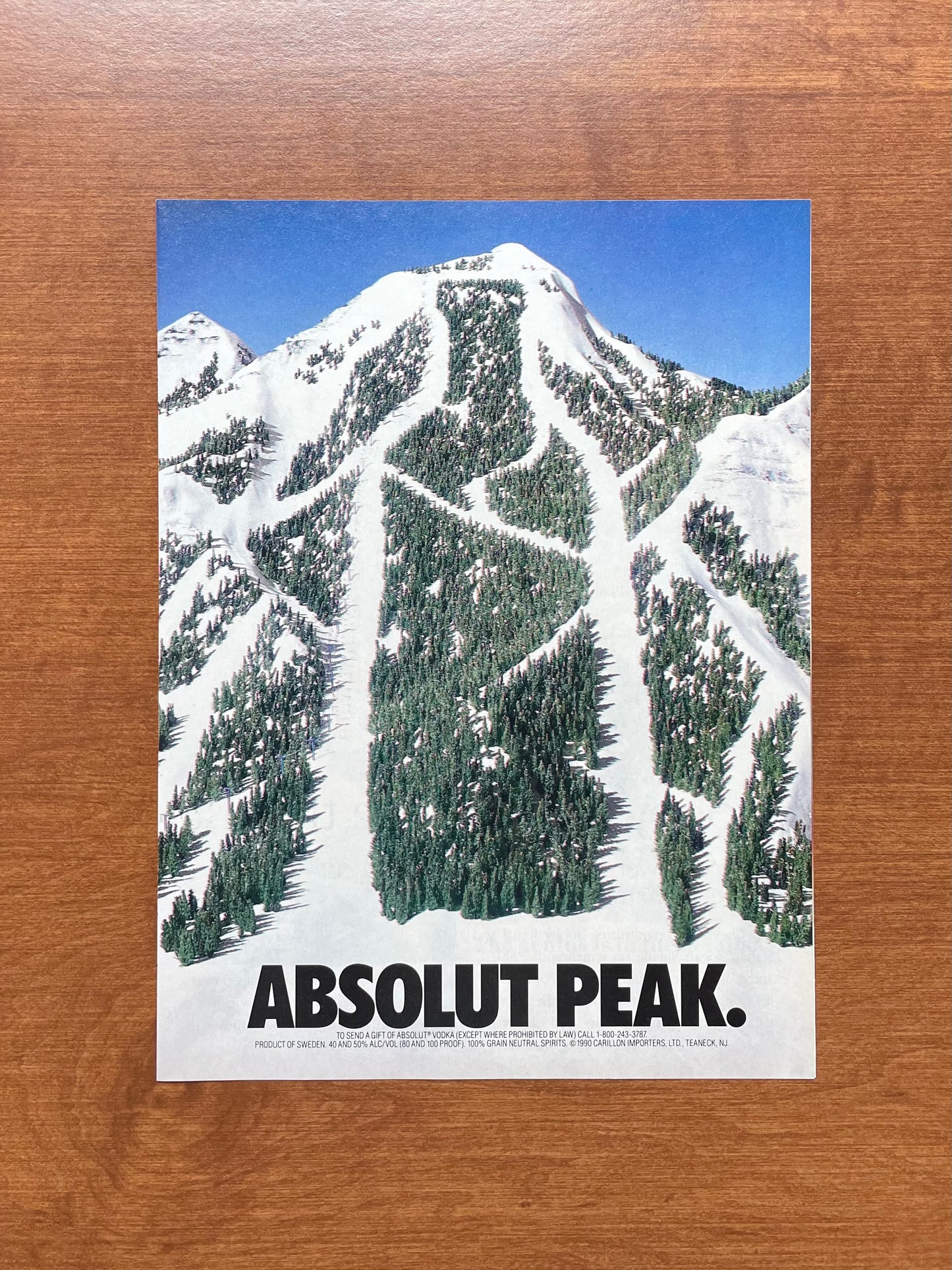1990 Absolut Peak Vodka Advertisement