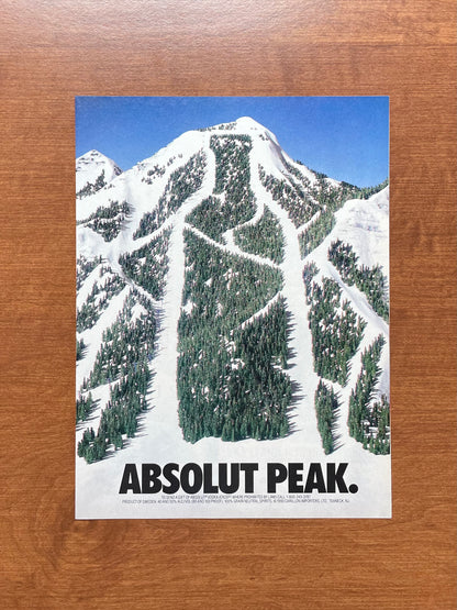 1990 Absolut Peak Vodka Advertisement