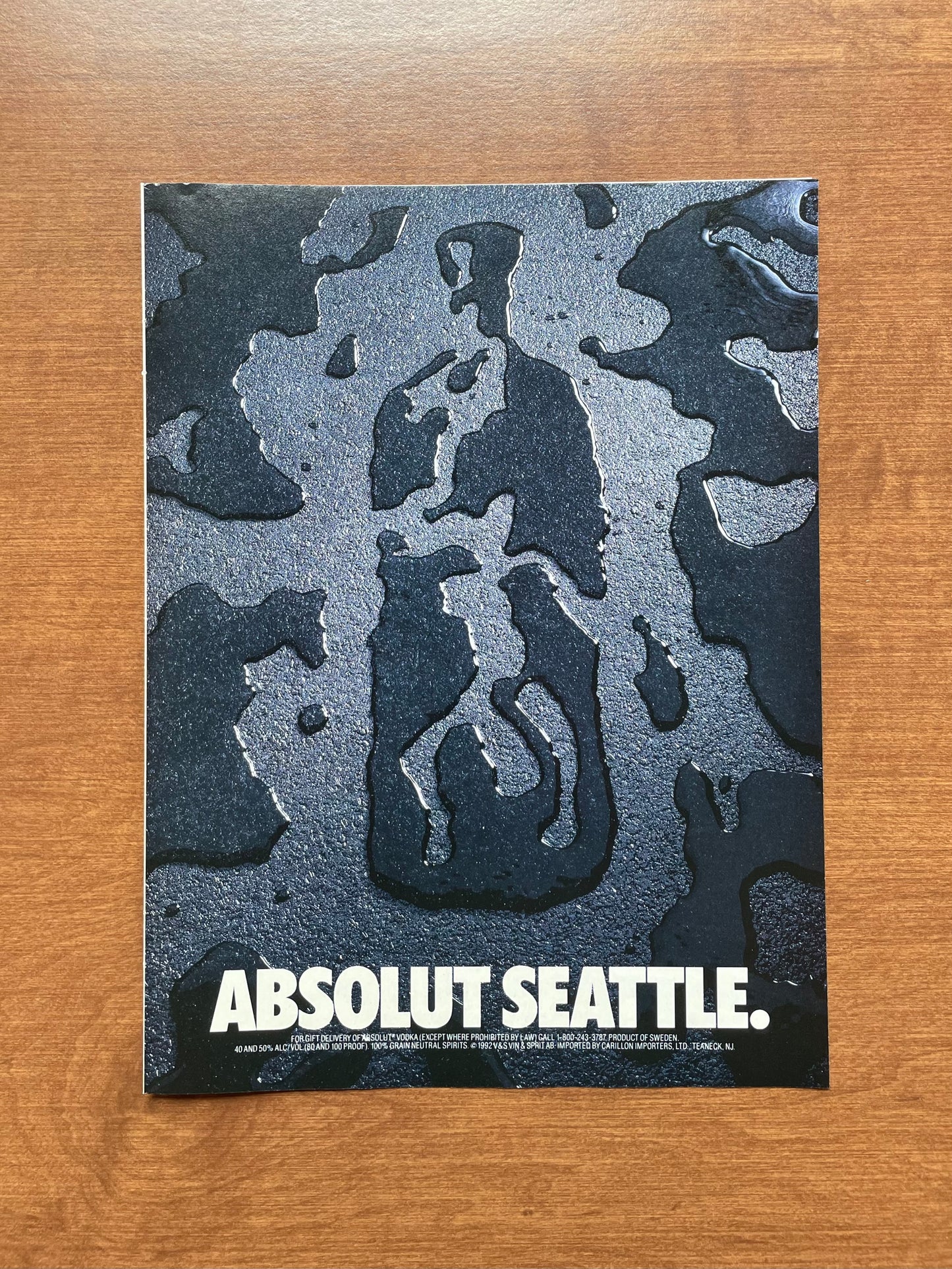 1992 Absolut Seattle Vodka Advertisement