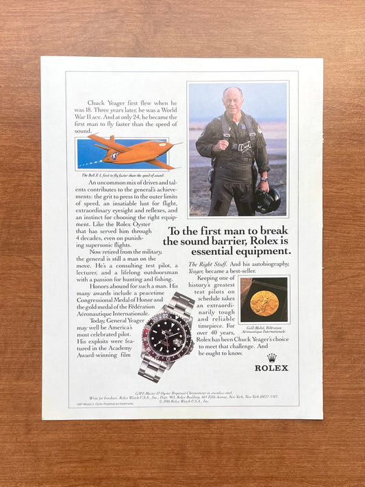 1990 Rolex GMT Master II Ref. 16760 feat. Chuck Yeager Advertisement