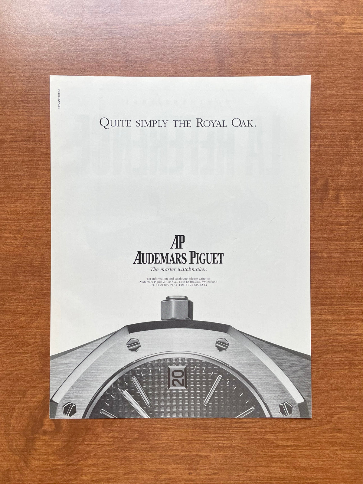 1994 Audemars Piguet "Quite Simply the Royal Oak." Advertisement