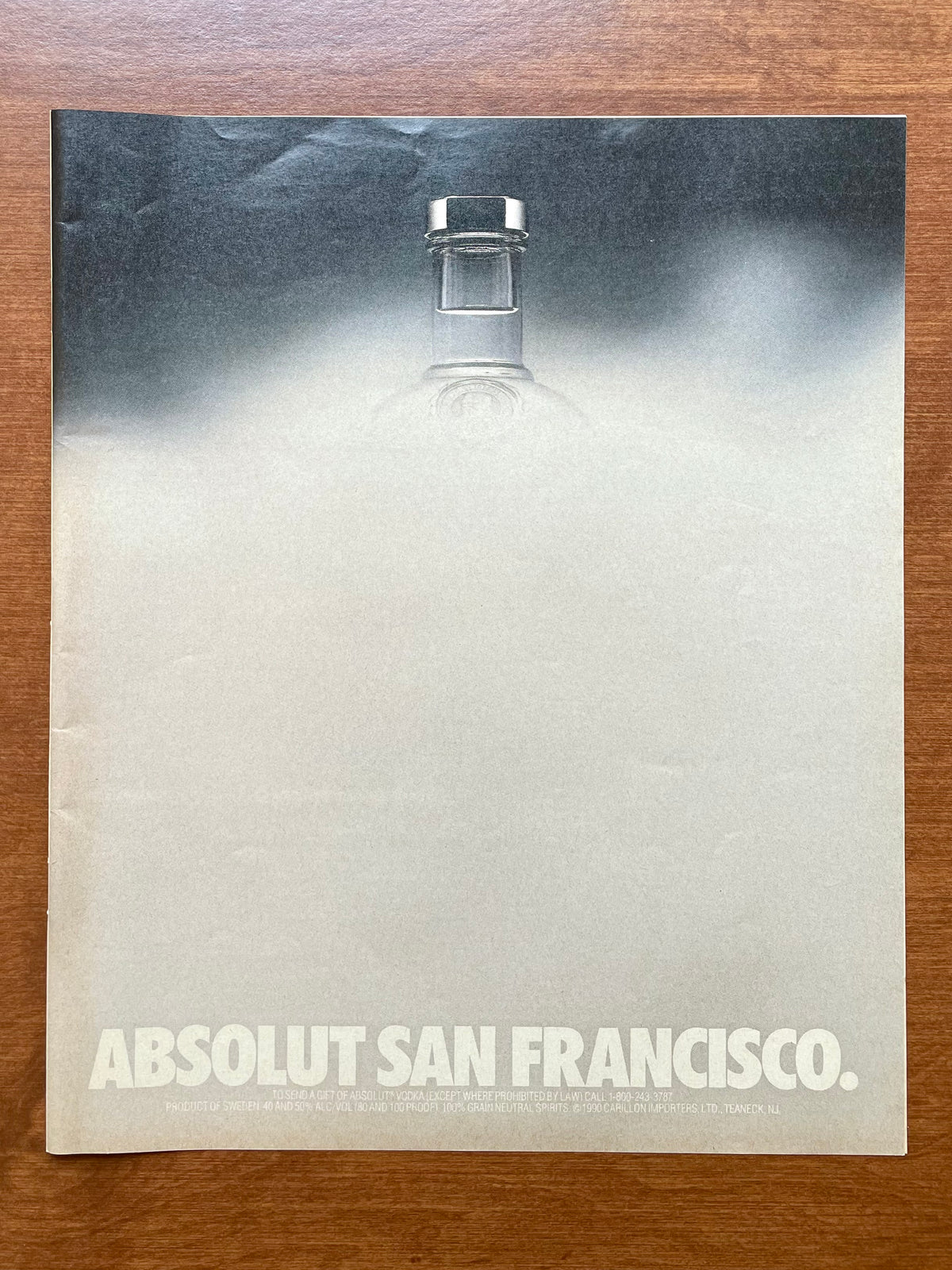 1991 Absolut San Francisco Vodka Advertisement