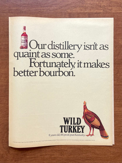 1988 Wild Turkey Bourbon Whiskey "Our distillery isn't as quaint as some." Advertisement