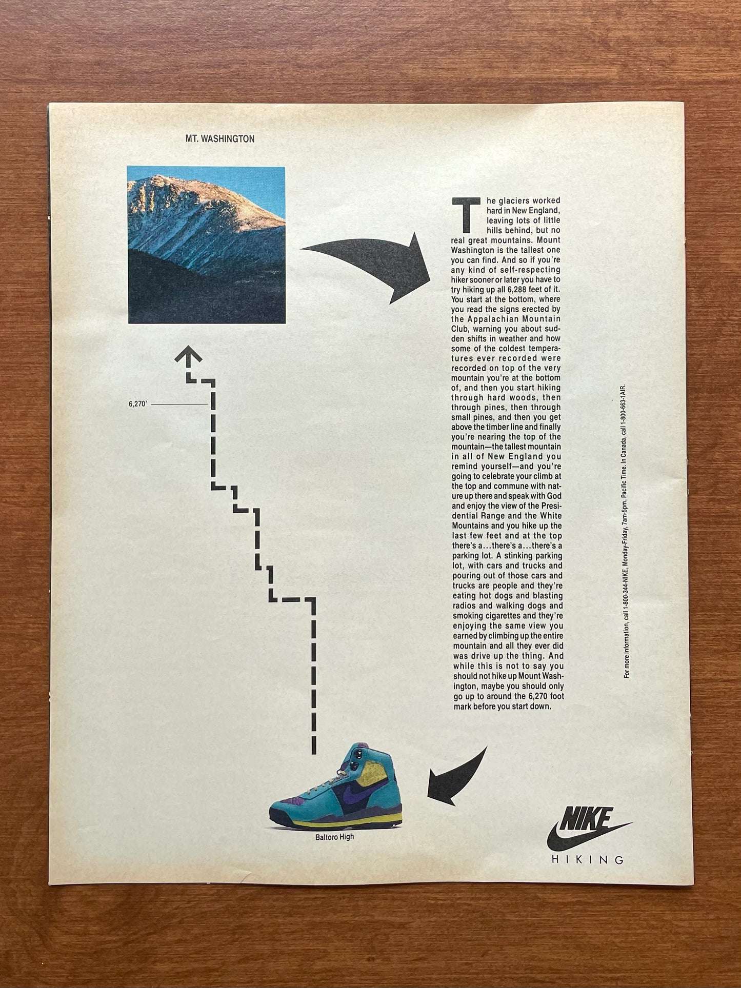 1990 Nike Hike Mt Washington Baltoro High Advertisement