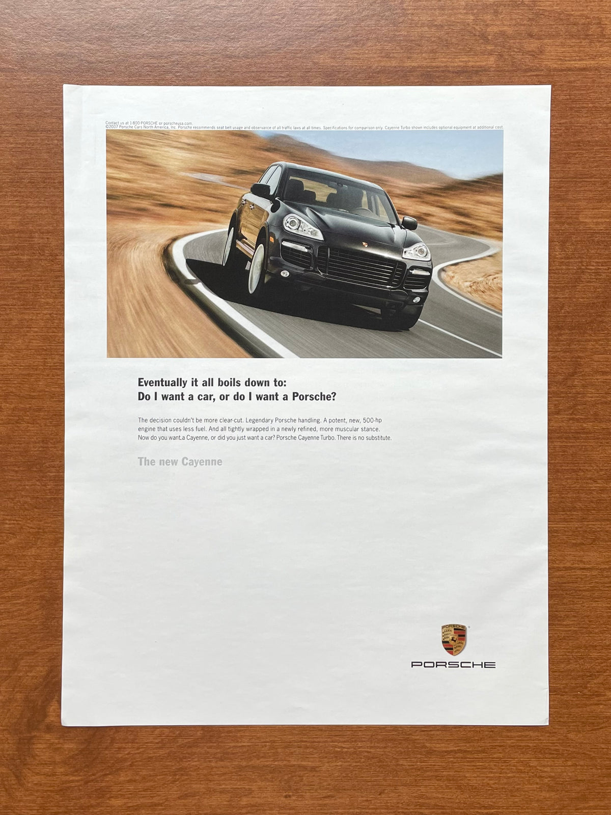 2007 Porsche Cayenne "want a car, or do I want a Porsche?" Advertisement