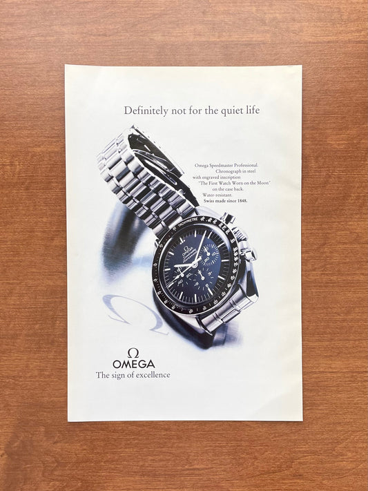1993 Omega Speedmaster "not for the quiet life" Advertisement