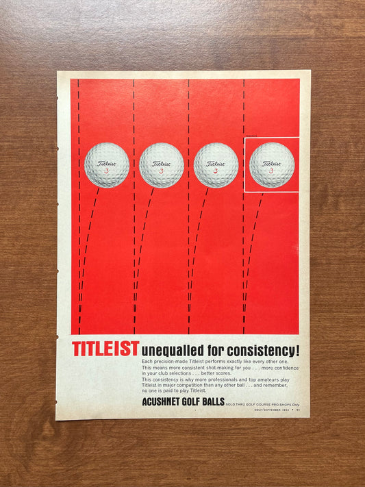 1964 Titleist Golf Ball "unequalled for consistency!" Advertisement