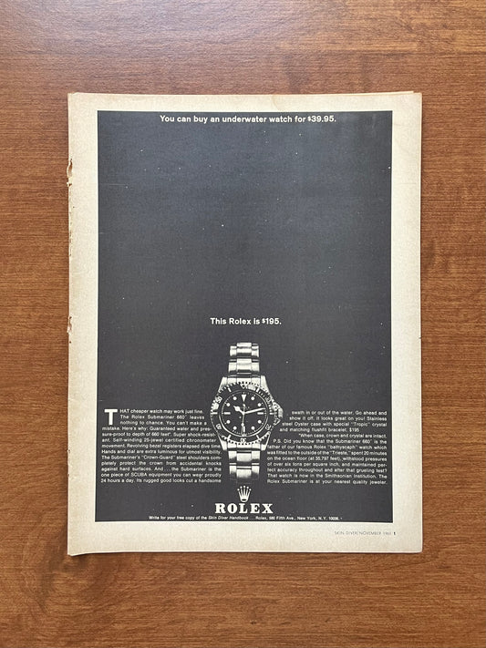 1964 "This Rolex is $195" Submariner Advertisement