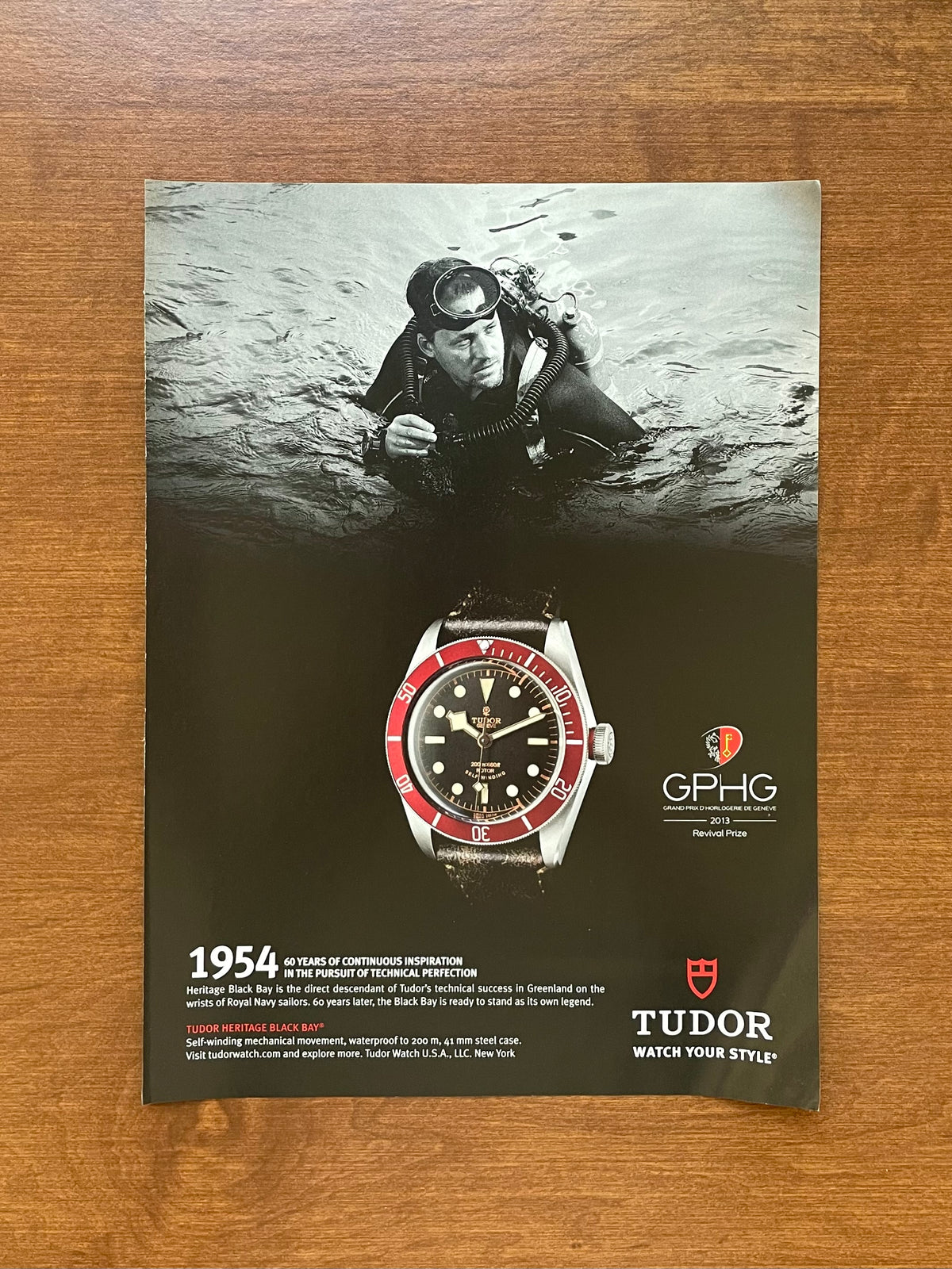 2014 Tudor Black Boy Ref. 79220 Burgundy Bezel Advertisement