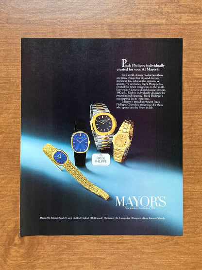1983 Patek Philippe Watches at Mayor's Jewelers Advertisement